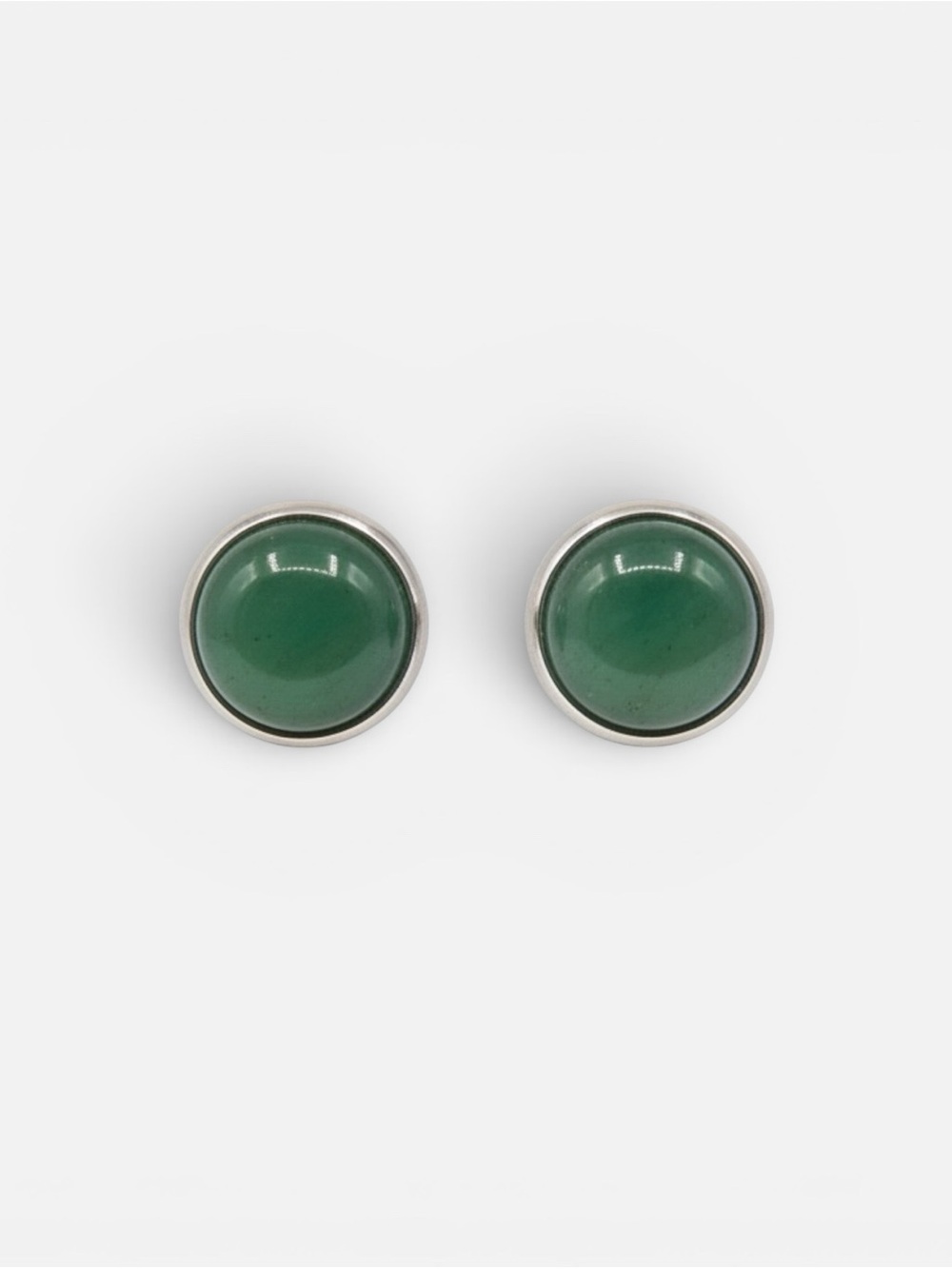 Green Dome Stone Stud Earrings - Women Jewelry